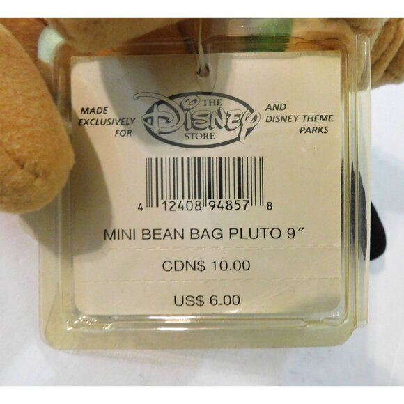Disney Store Pluto Mini Bean Bag Plush 9" Stuffed Toy Tan Brown Dog - Picture 6 of 6